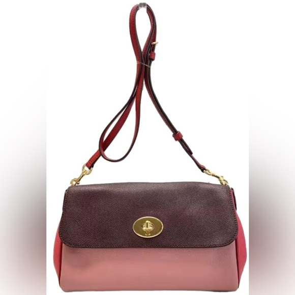 Coach Colorblock Satchel | Pink Red Plum Leather | Preppy Chic Y2K Quiet Luxury - Picture 1 of 11